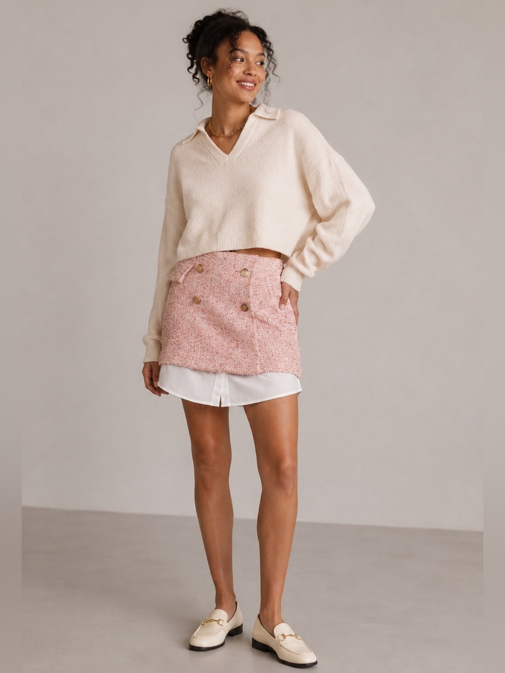 ANTHROPOLOGIE Maeve Tweed Mini Skirt Pink Combo Size 14 NEW